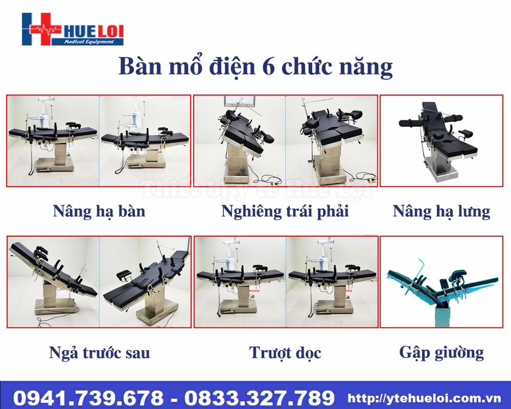 Bàn mổ bằng điện 6 chức năng