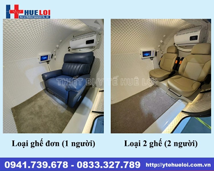 Buồng oxy cao áp vỏ cứng nhiều người ngồi