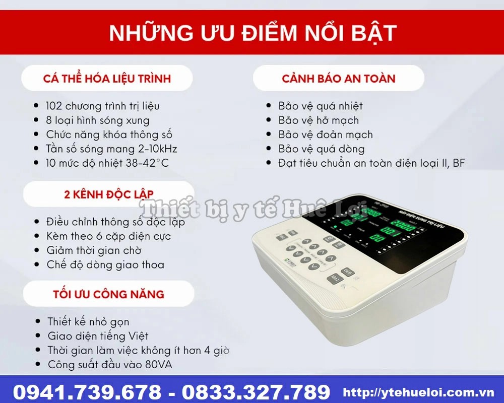 máy điện xung giao thoa 2 kênh