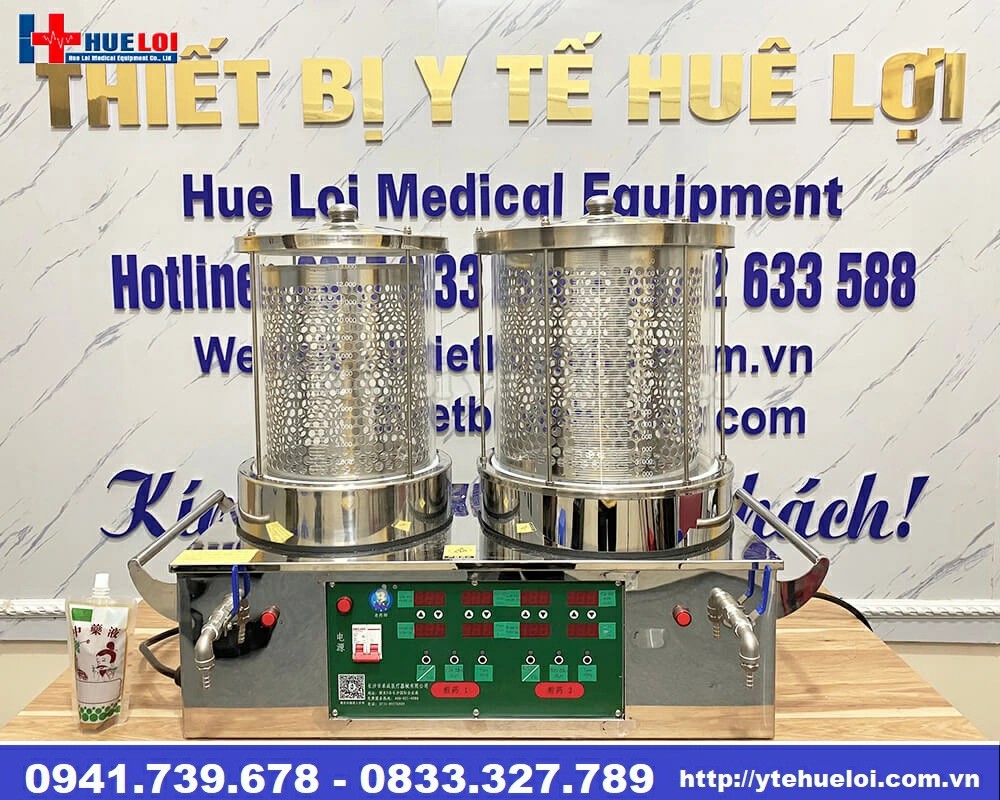 Máy sắc thuốc mini loại 2 nồi đun