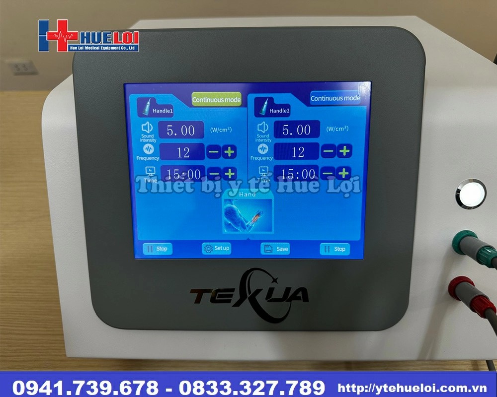 máy siêu âm trị liệu 2 đầu dò texua