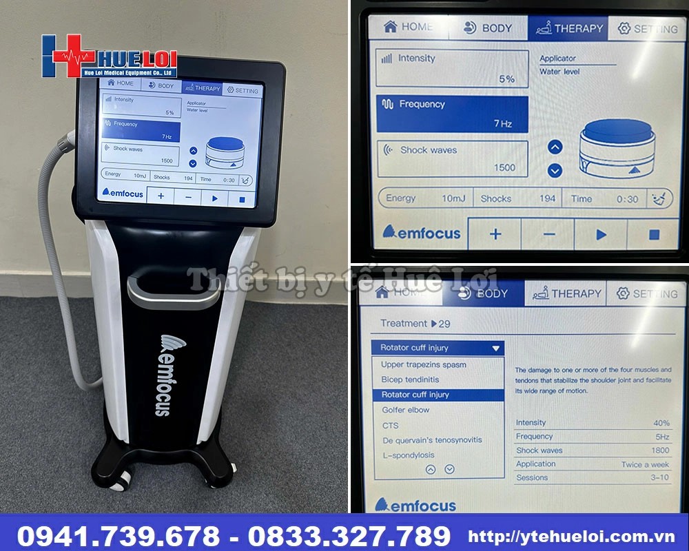 máy trị liệu bằng sóng xung điện từ hội tụ