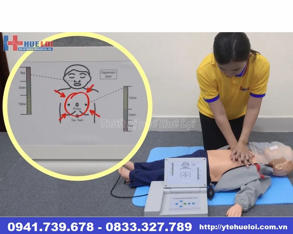 mô hình cấp cứu ngừng tuần hoàn trẻ em cao cấp có monitor